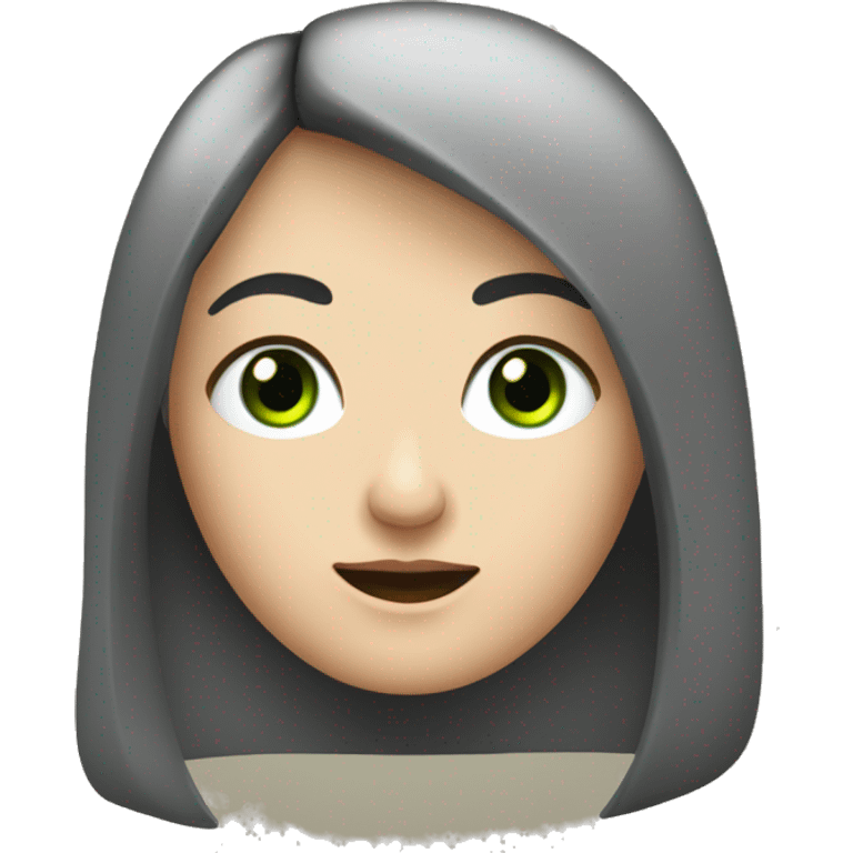 Europäische Frau mit schwarzen Haaren und grünen Augen emoji