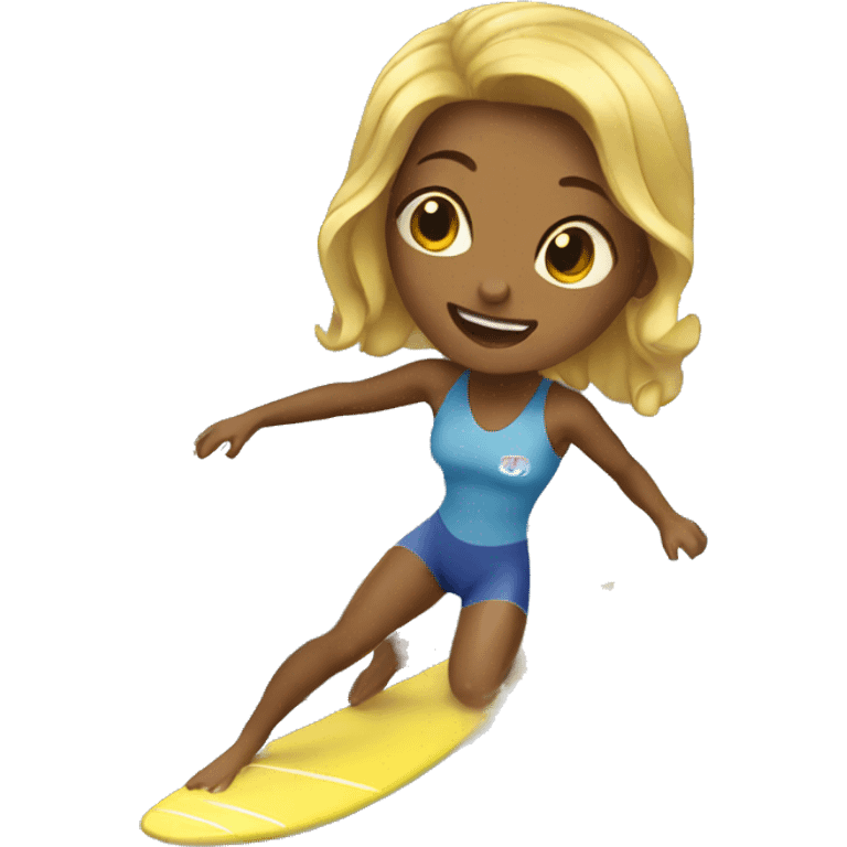 Surfing girl on the wave  emoji