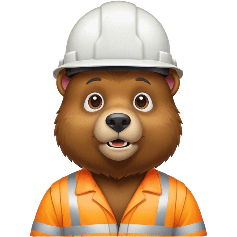 Bear wearing a hard hat emoji