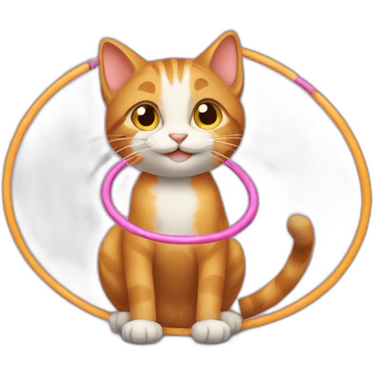 cat playing hoola hoop emoji