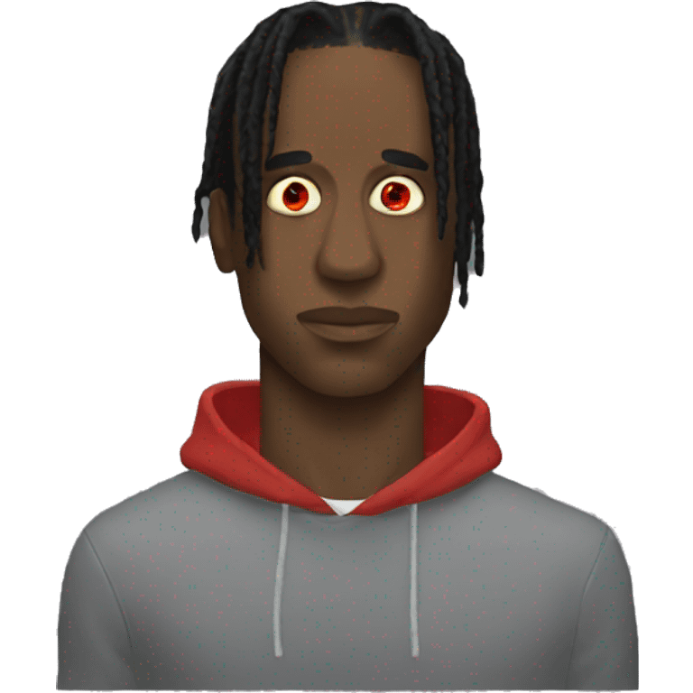 travis scott with red eyes emoji