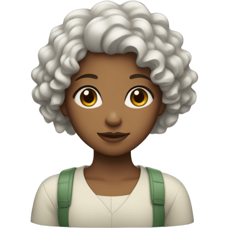 girl with curly short hair emoji