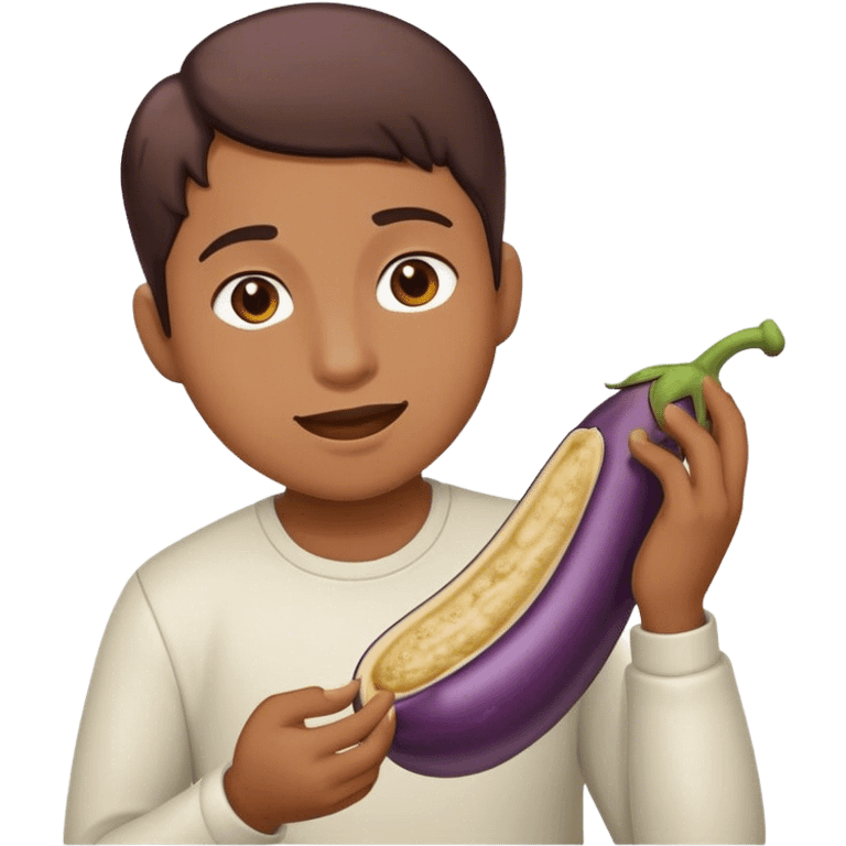 eating eggplant emoji