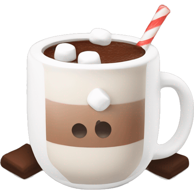 Hot chocolate with white marshmallows emoji