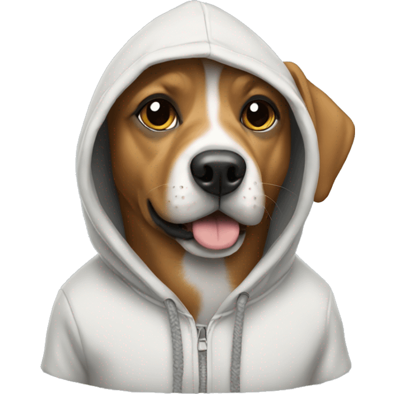 Dog wearing a hoodie emoji