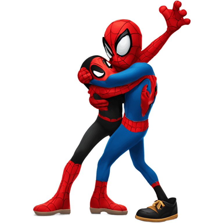  Spider-man hugging with mickey mouse emoji