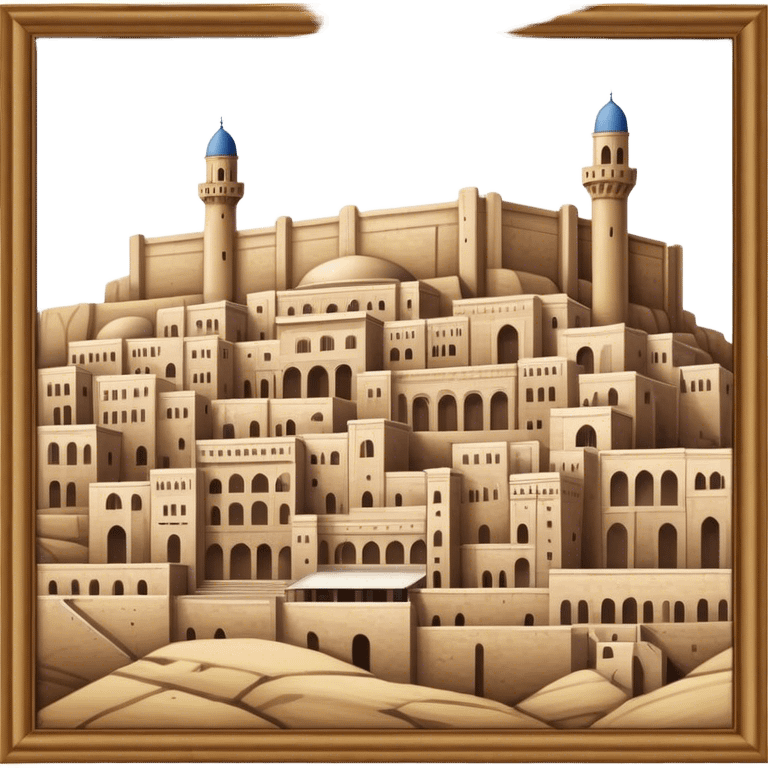 Mardin Buildings placed on a platform, standing together in a structured arrangement emoji