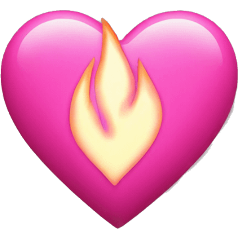 A pink heart with tiny flames around it  emoji