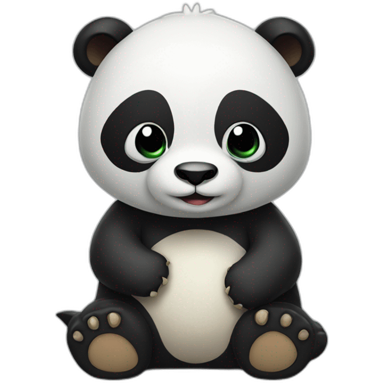 A panda bear mixed with a dinosaur emoji