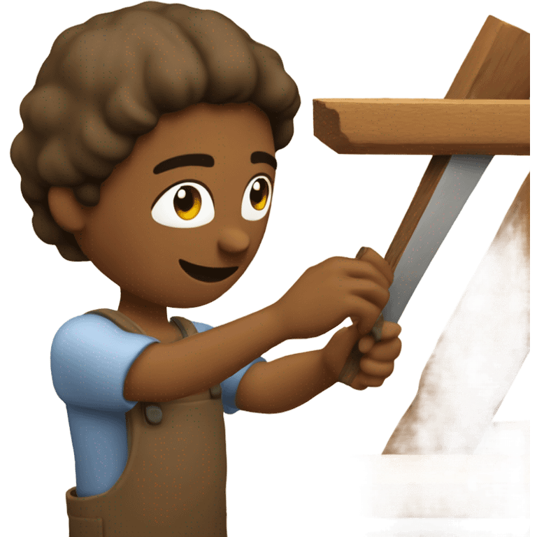 Same person doing woodwork with Jesus  emoji