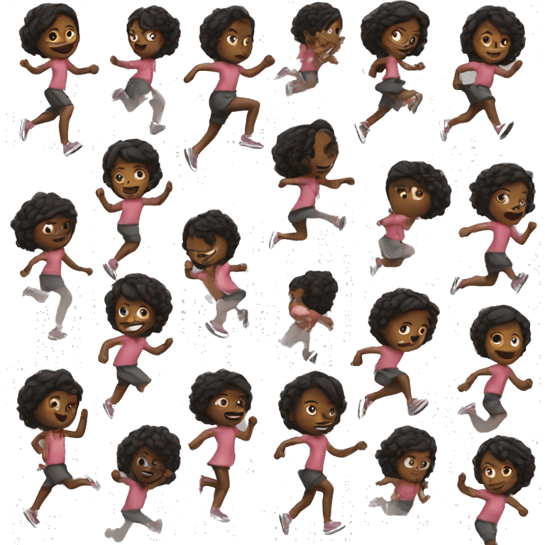 Black girl skipping emoji