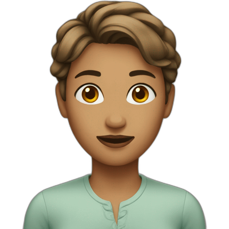 Woman with brun short hair  emoji