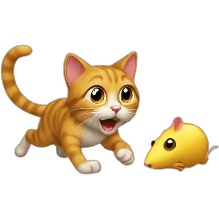 Cat hunting mouse emoji