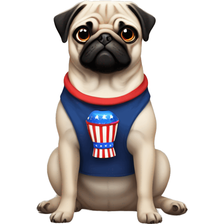 4th of July pug emoji