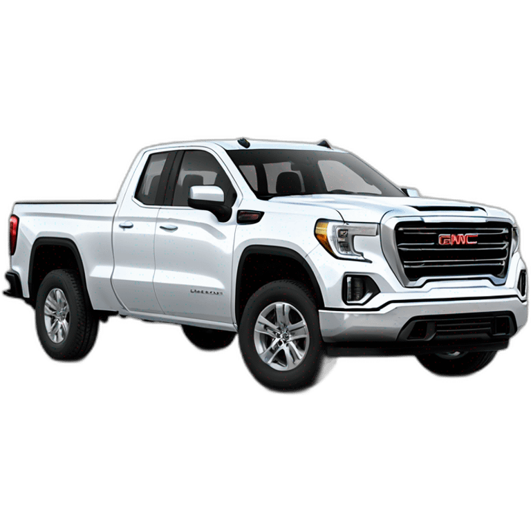 GMC sierra 2023 SLE white 2 doors emoji