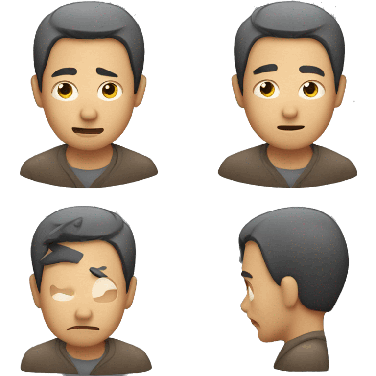 asian man thinking scratching chin emoji