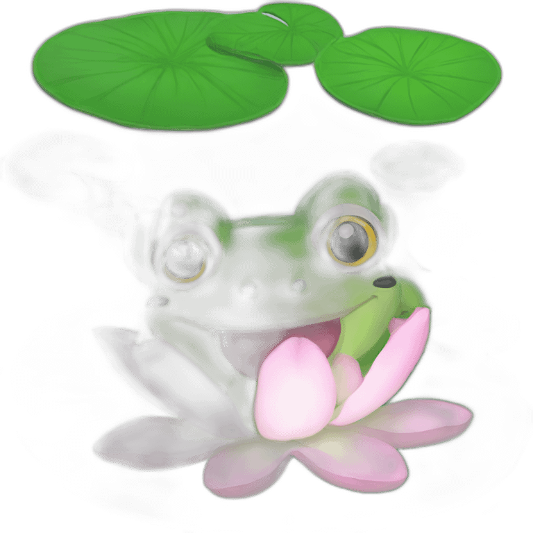 cute frog lilly pad emoji