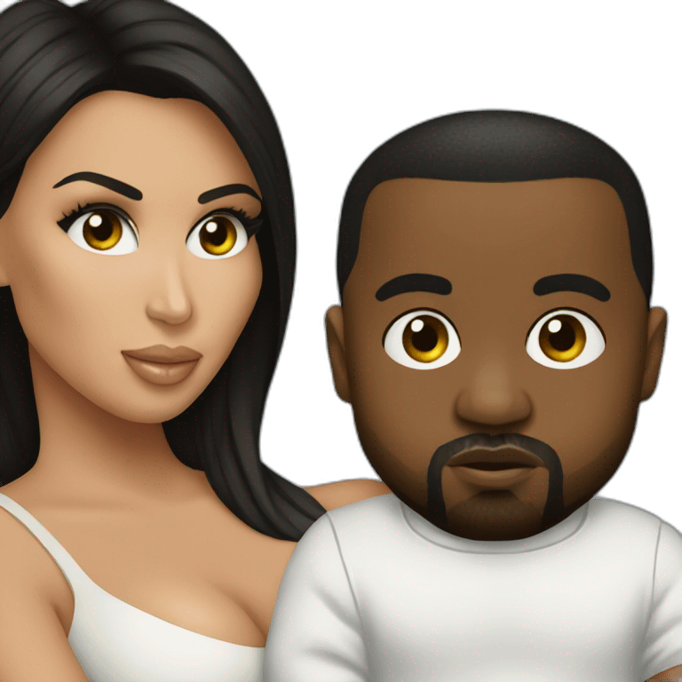 kim kardashian holding midget kanye emoji