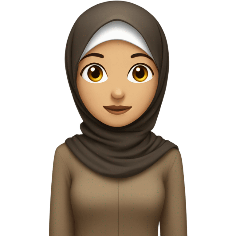 Muslim girl wearing brown hijab emoji