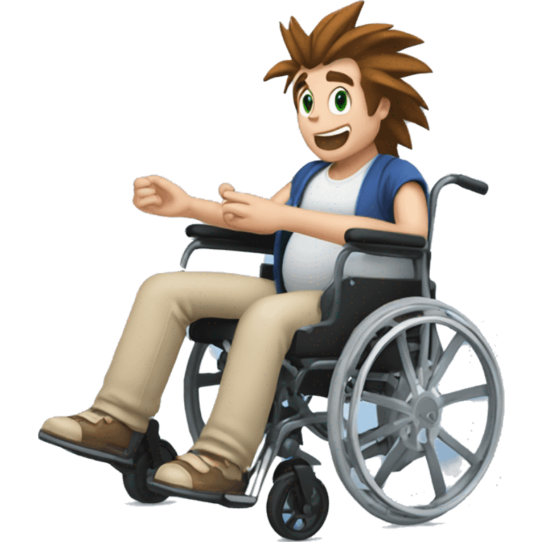 pregnant man in manual wheelchair sonic the hedgehog emoji