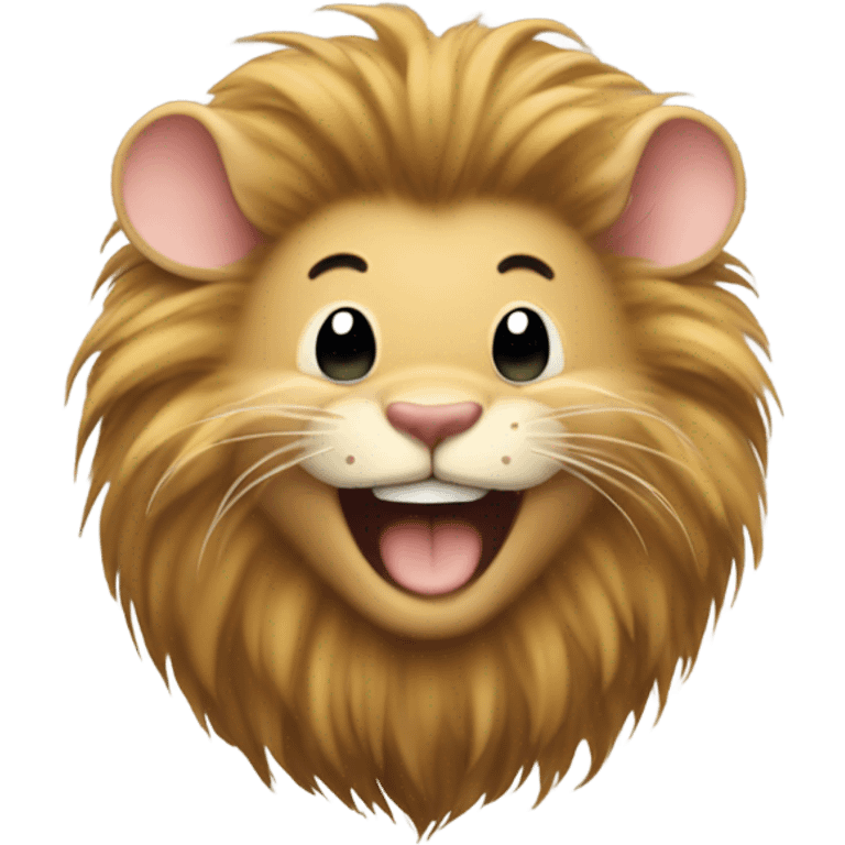 Tan mouse with lion's mane is evil laughing emoji