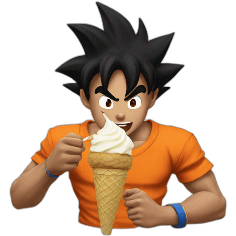 Goku eating ice cream emoji