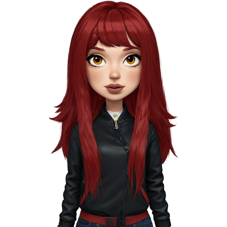 red-haired girl in jacket emoji