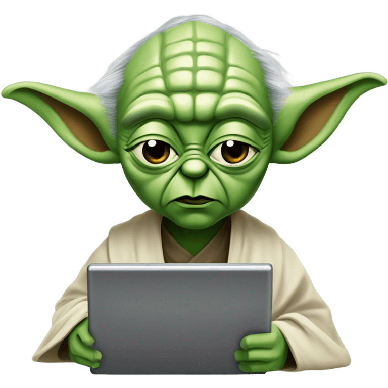 Master Yoda draws on a graphics tablet emoji