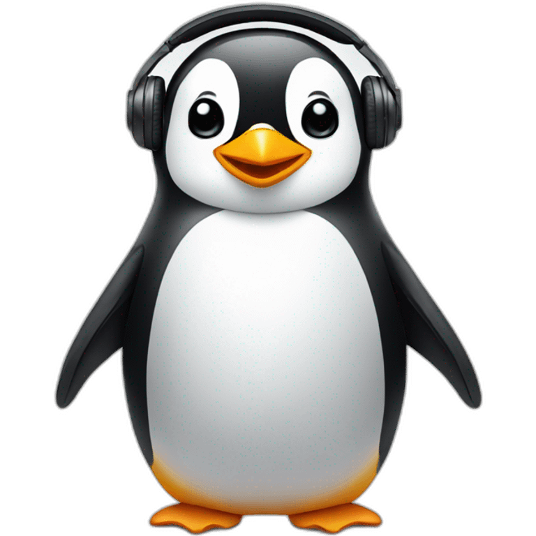 penguin with headphones emoji