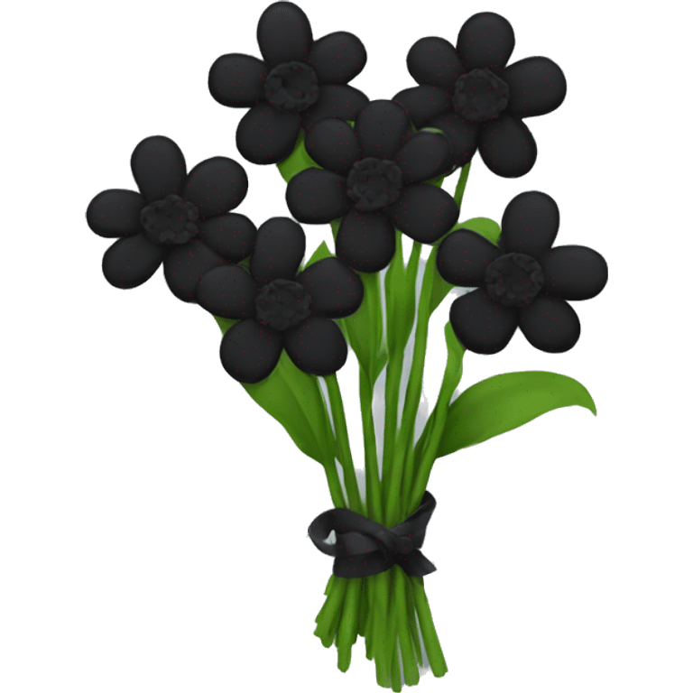 Black flower bouquet  emoji