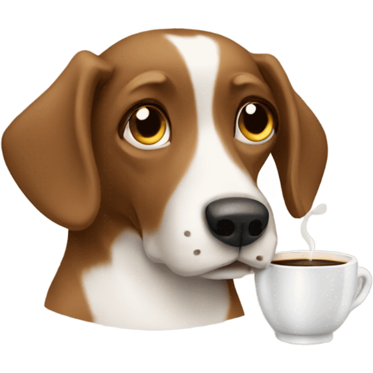 Dog drinking coffee  emoji