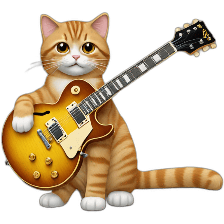 Cat with Gibson Les Paul  emoji