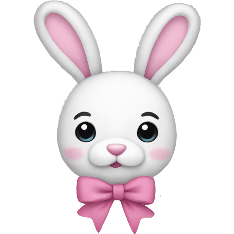 A plushy bunny with a pink bow emoji