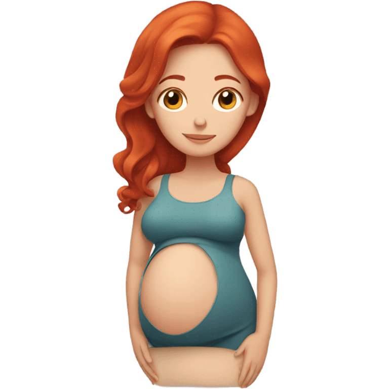 girl pregnant with red hair emoji