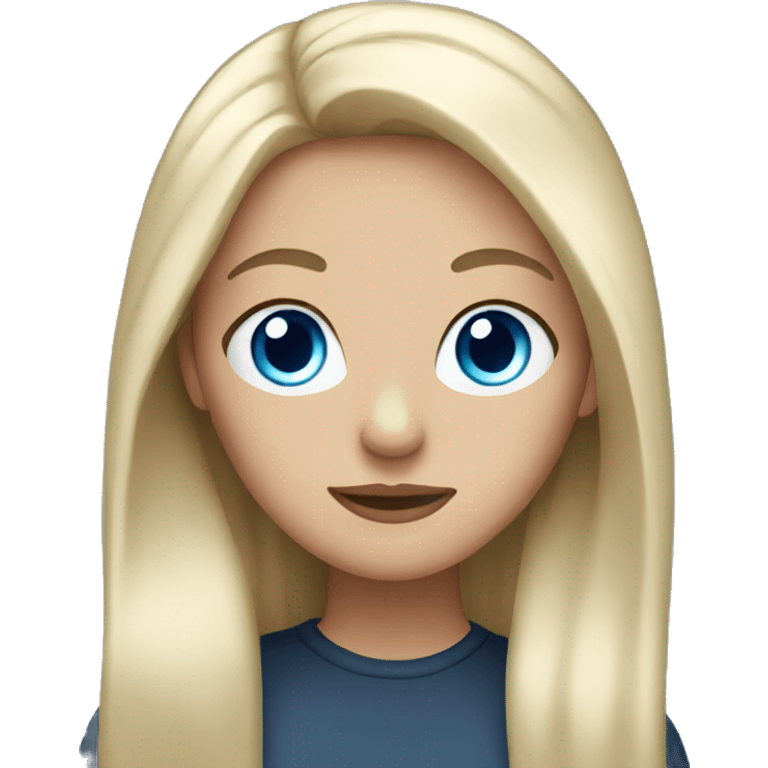 woman with black long hair and blue eyes emoji