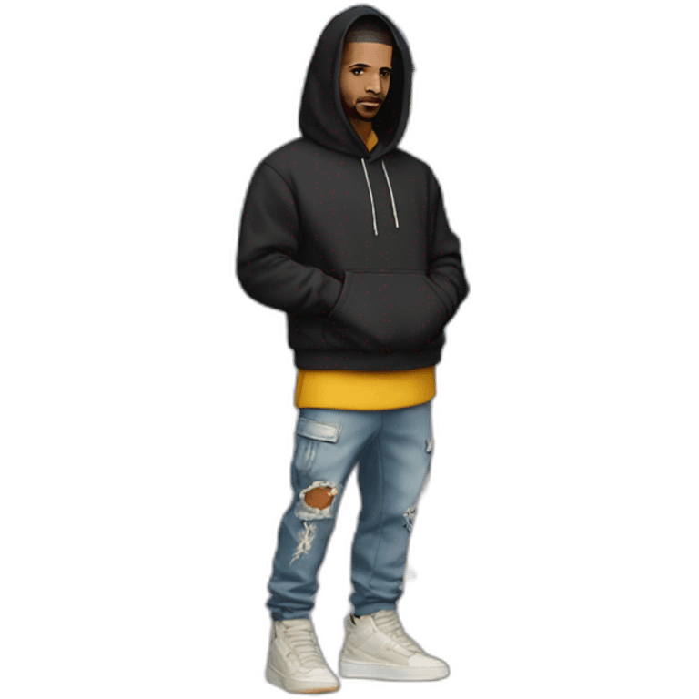 Pikachu with Travis Scott shoes and drake ovo hoodie emoji