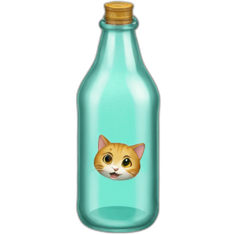 Cat drinking in a bottle emoji