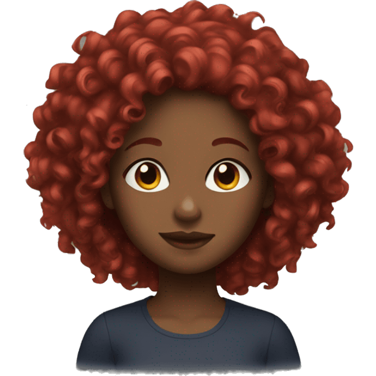 black girl with red curly hair emoji