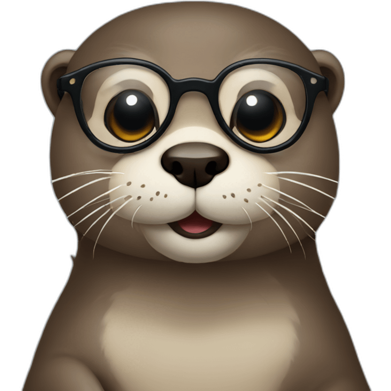 otter with glasses holding otter with glasses emoji