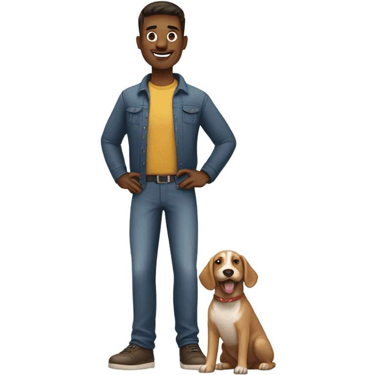 Man with his dog  emoji