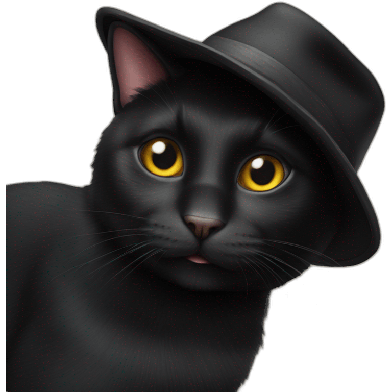 black cat in the beani hat emoji