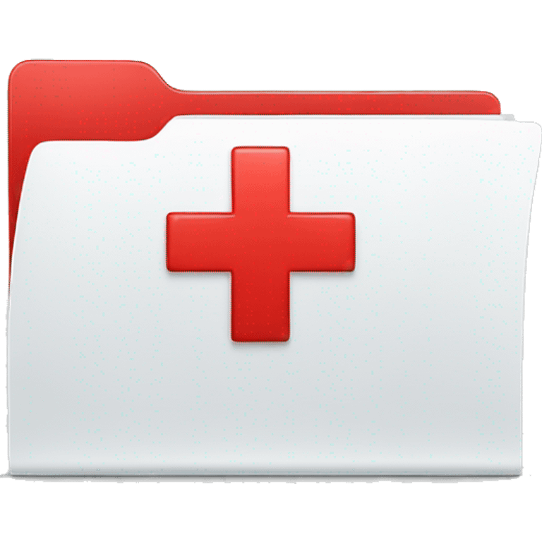 white folder with red cross emoji