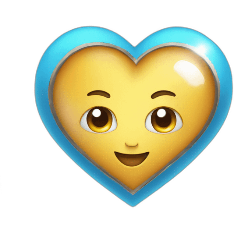 Emoji de un corazon celeste con brillitos emoji