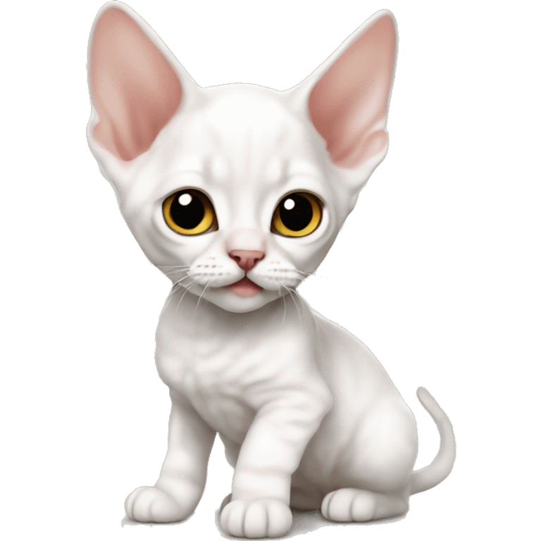 White Devon rex kitten emoji