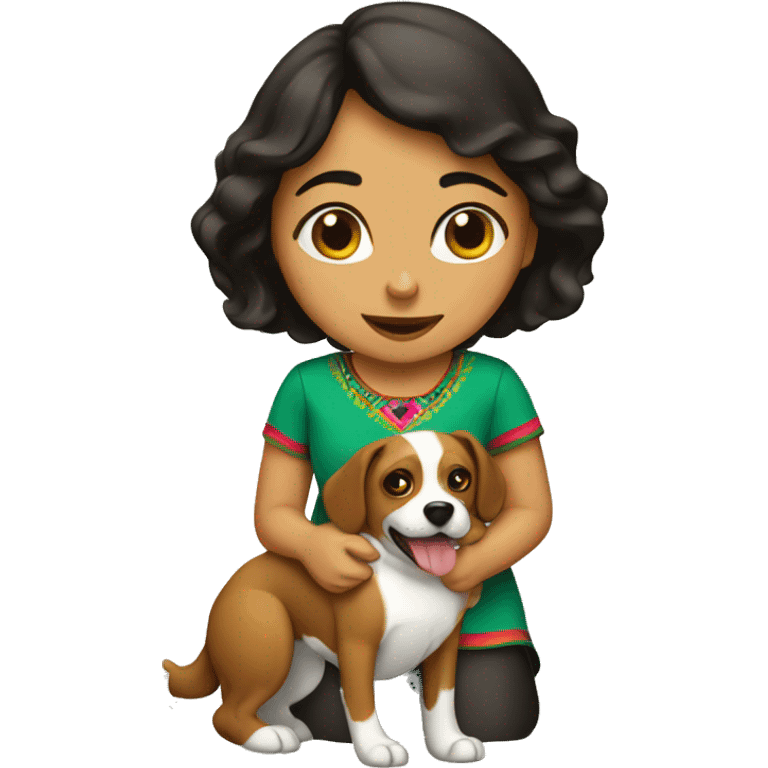 Mexican girl and dog emoji