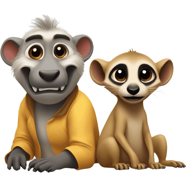 Hakuna Matata - pontoon with one warthog and one meerkat on it emoji