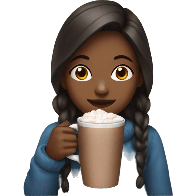 A girl drinking hot chocolate  emoji