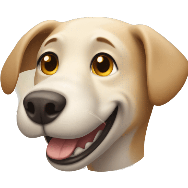 happy beige dog head tilted emoji