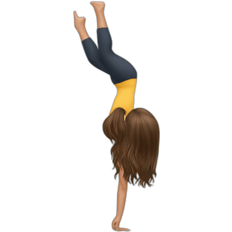 Long hair girl handstand emoji