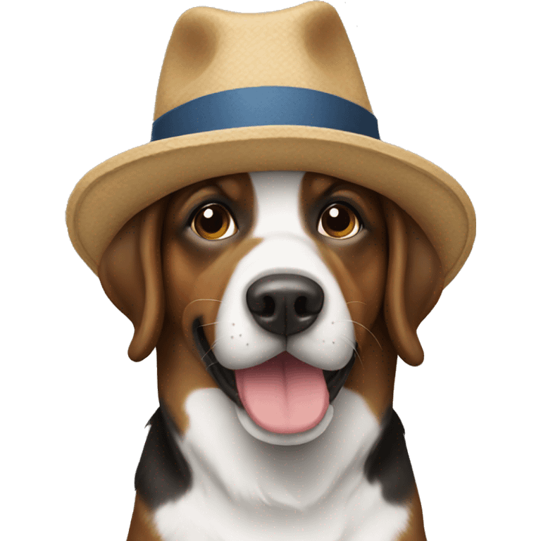 Dog wearing hat emoji